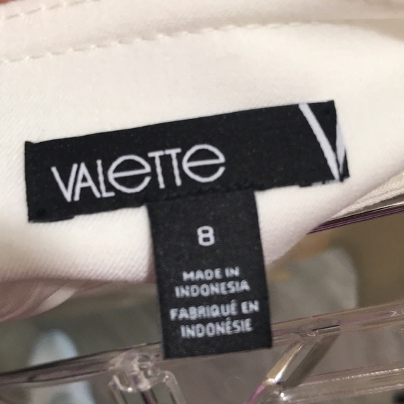 Valette White Lined Single Center Pleat A-Line Mini Skiet size 8 - Picture 3 of 7